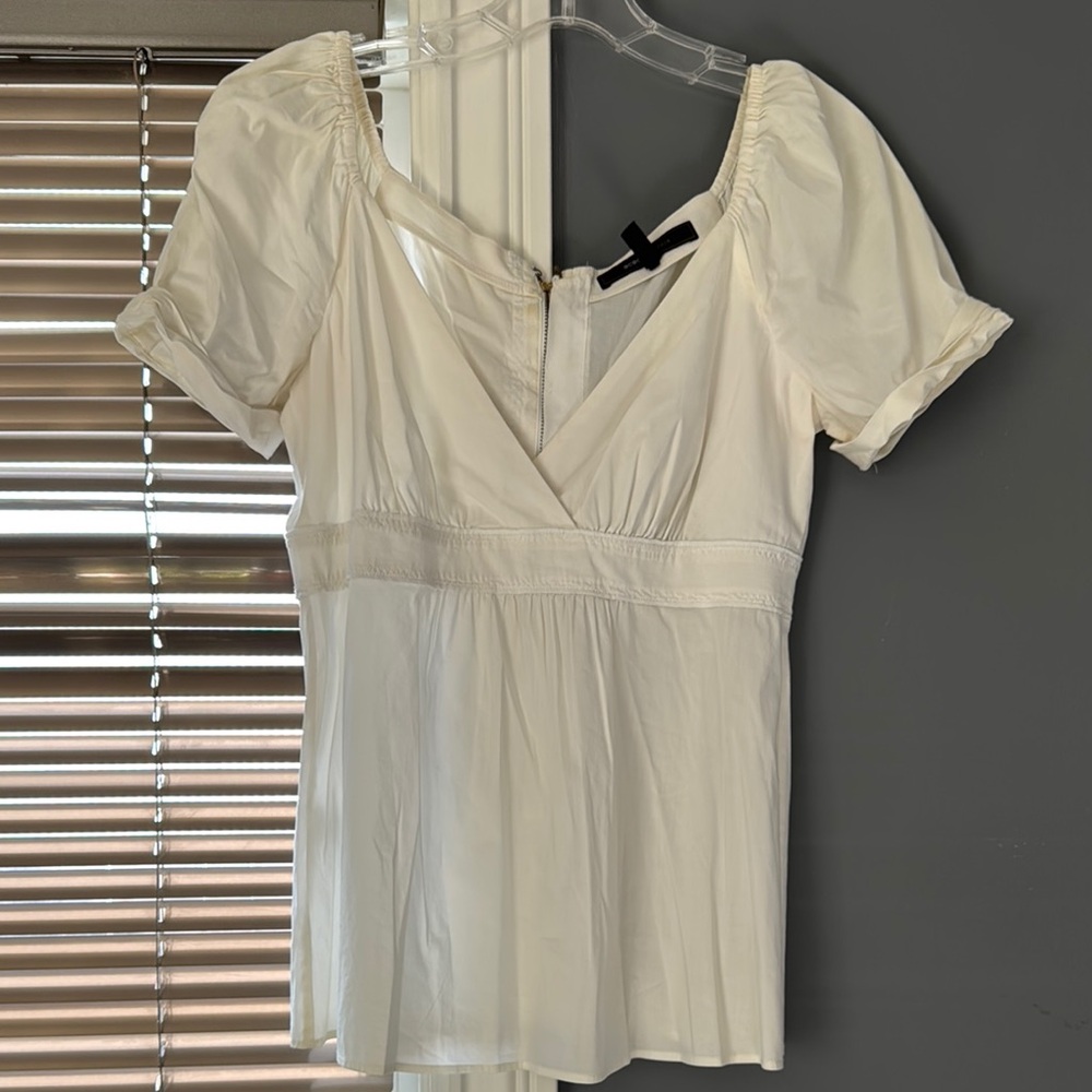 Elegant White Puff Sleeve Top